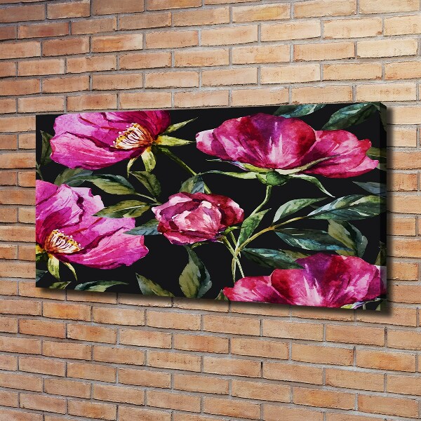 Canvas schilderij Roze pioenrozen