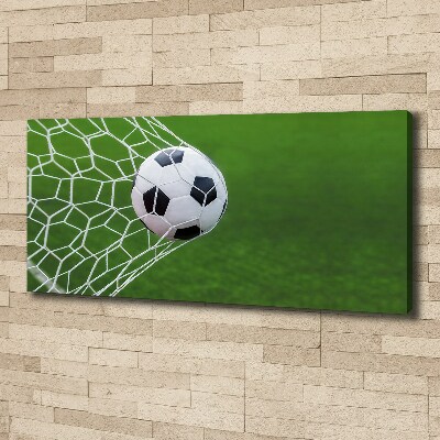Schilderij op canvas De bal ligt in het doel.