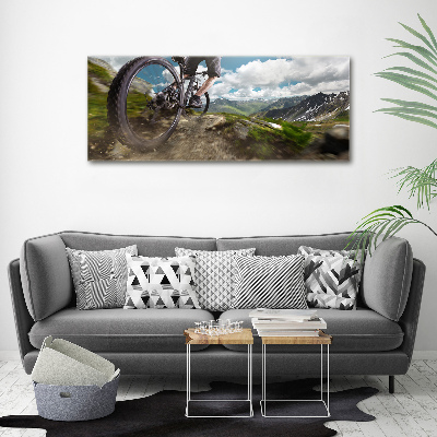 Foto canvas Mountainbiken