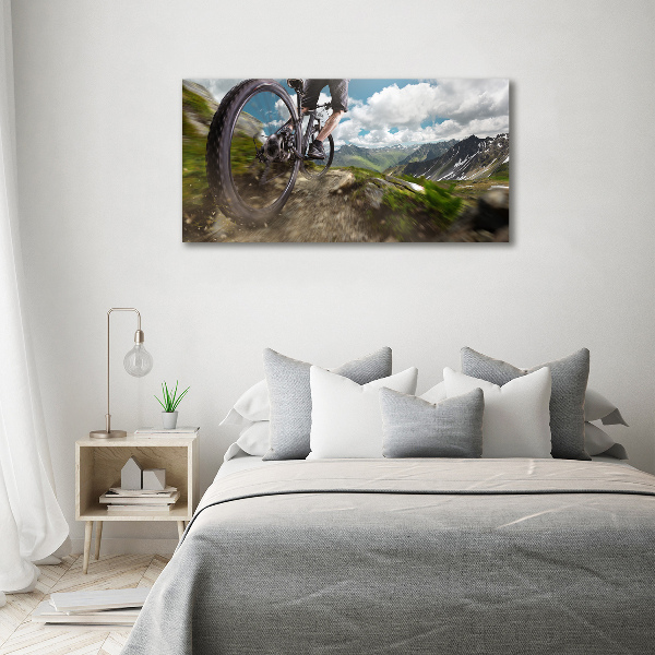 Foto canvas Mountainbiken