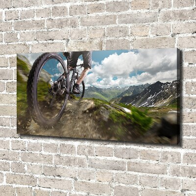 Foto canvas Mountainbiken