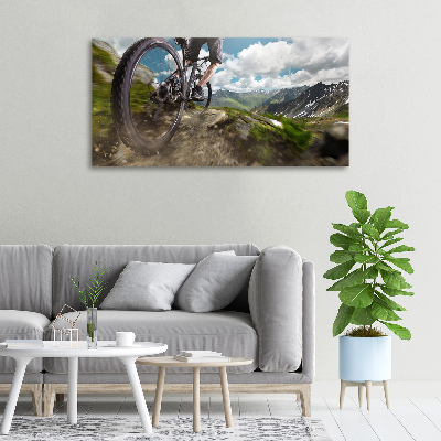 Foto canvas Mountainbiken