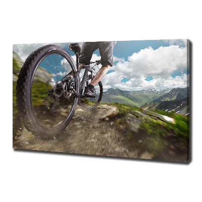 Foto canvas Mountainbiken