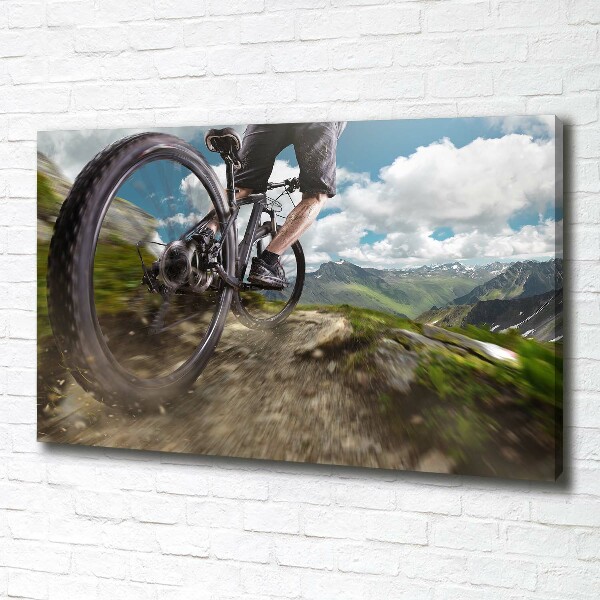 Foto canvas Mountainbiken