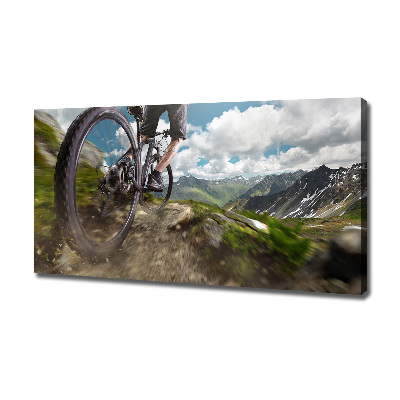 Foto canvas Mountainbiken