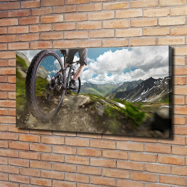 Foto canvas Mountainbiken