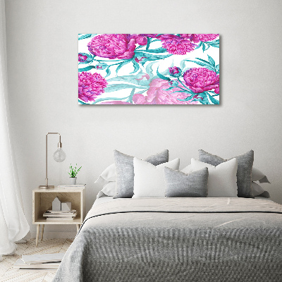 Schilderij op canvas Roze pioenrozen