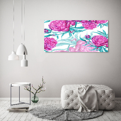 Schilderij op canvas Roze pioenrozen