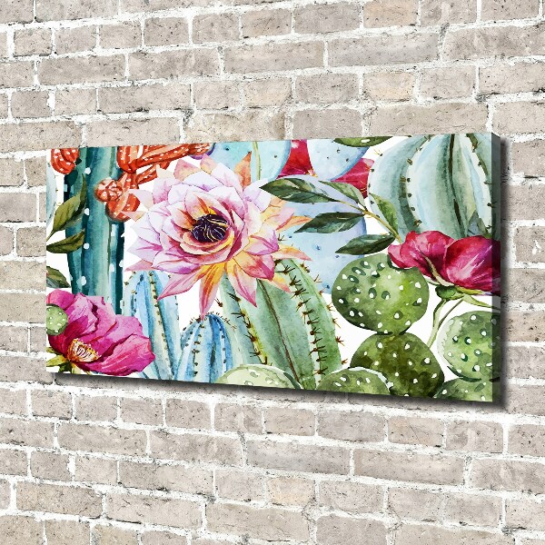 Canvas foto Cactussen en bloemen