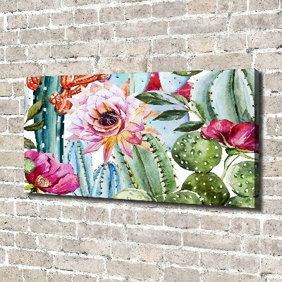 Canvas foto Cactussen en bloemen