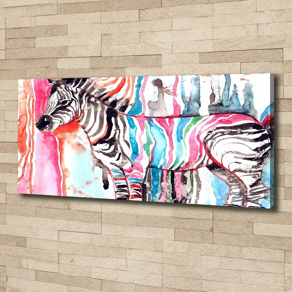 Foto canvas Kleurrijke zebra