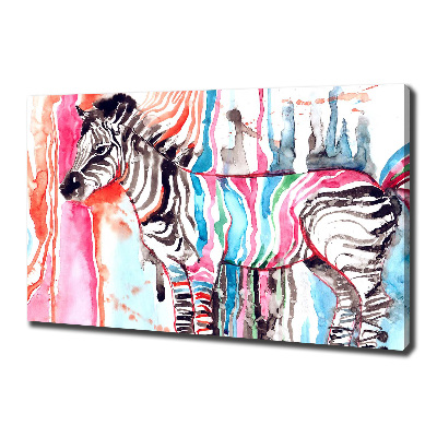 Foto canvas Kleurrijke zebra
