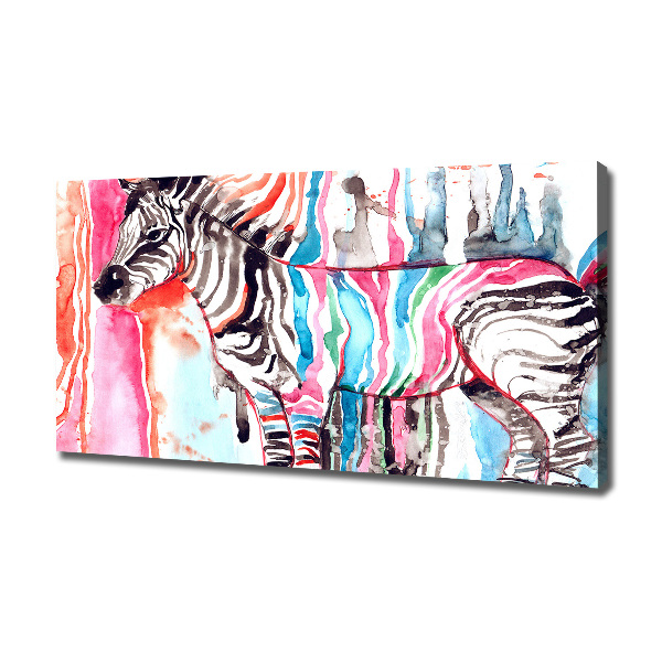 Foto canvas Kleurrijke zebra
