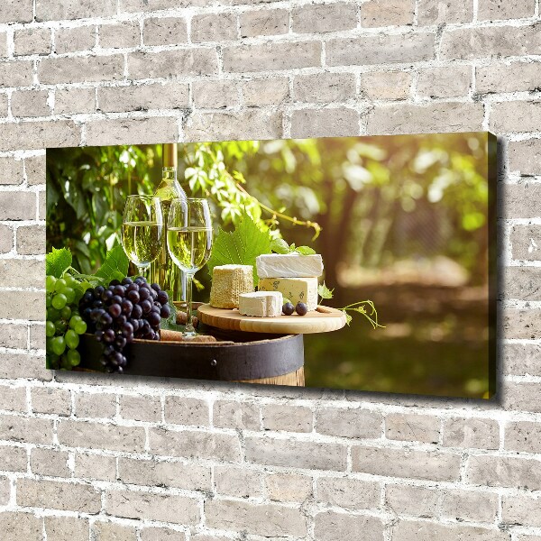 Foto canvas Wijn en hapjes