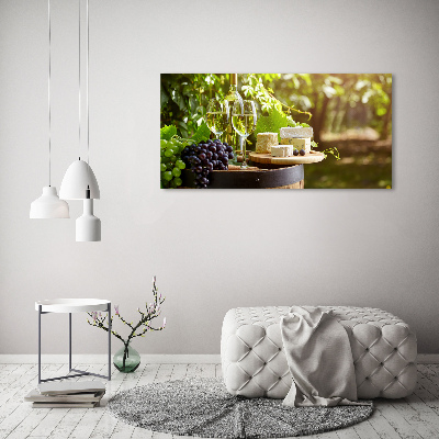Foto canvas Wijn en hapjes
