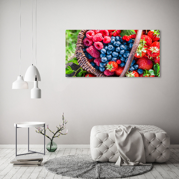Foto canvas Een mand met bosvruchten