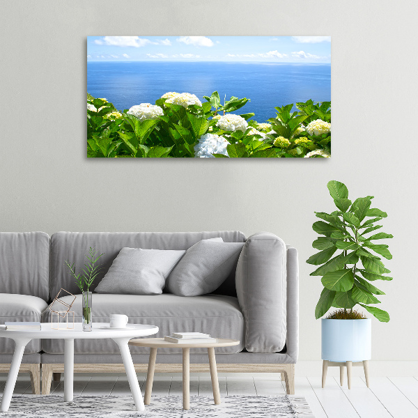 Schilderij op canvas Bloemen aan zee
