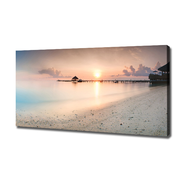 Foto canvas Strand van de Malediven