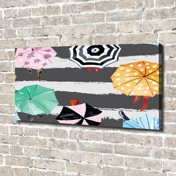 Canvas foto Kleurrijke paraplu's