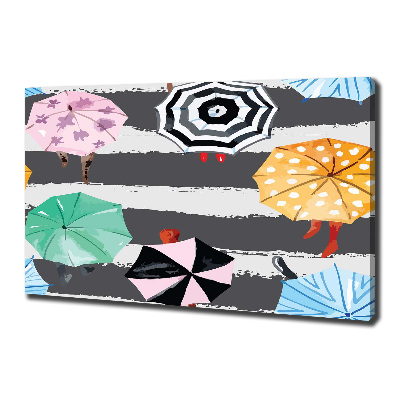 Canvas foto Kleurrijke paraplu's