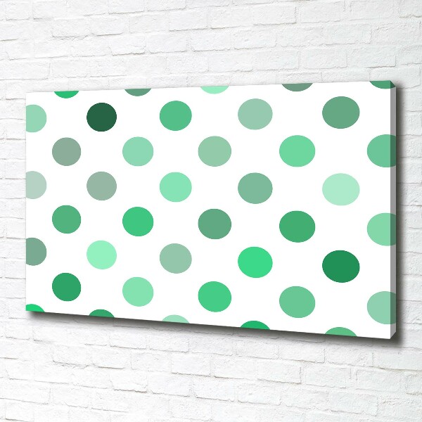 Schilderij op canvas Groene stippen