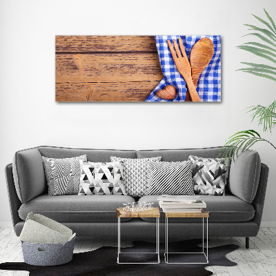 Foto canvas Houten bestek