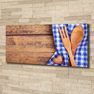 Foto canvas Houten bestek