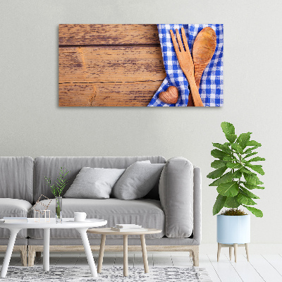 Foto canvas Houten bestek