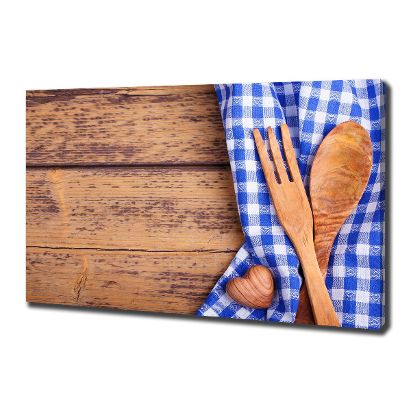 Foto canvas Houten bestek