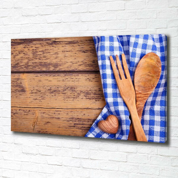 Foto canvas Houten bestek