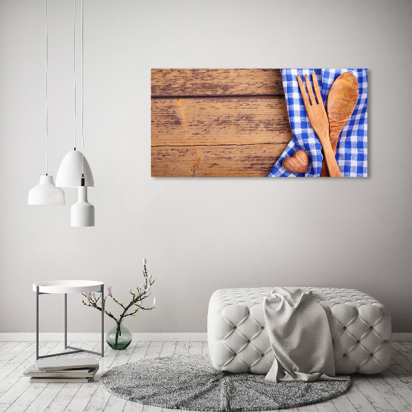 Foto canvas Houten bestek