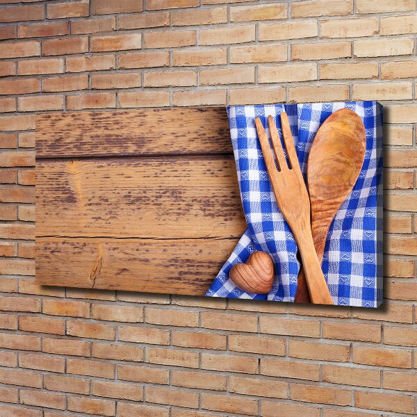 Foto canvas Houten bestek