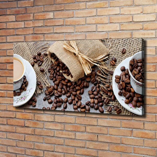 Foto op canvas Koffie met melk