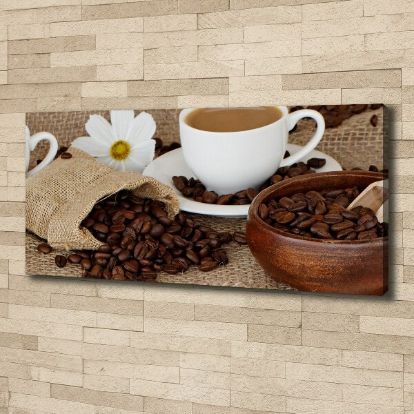 Canvas foto Koffie met melk