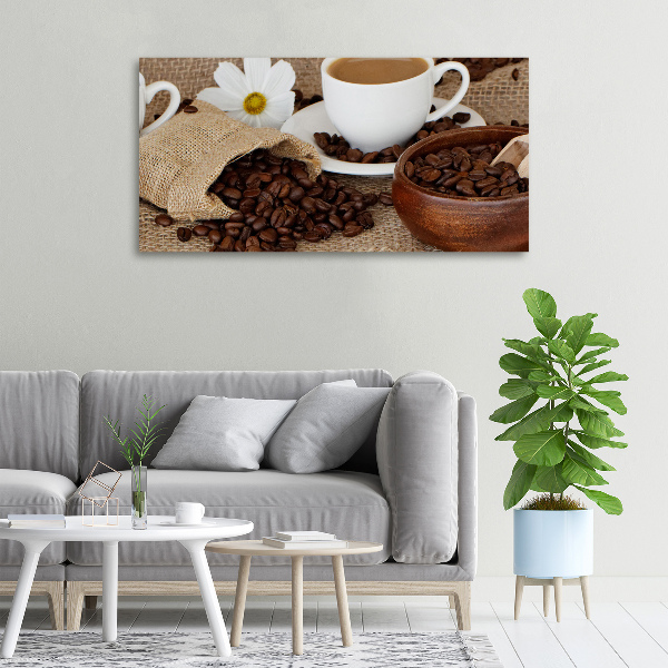 Canvas foto Koffie met melk