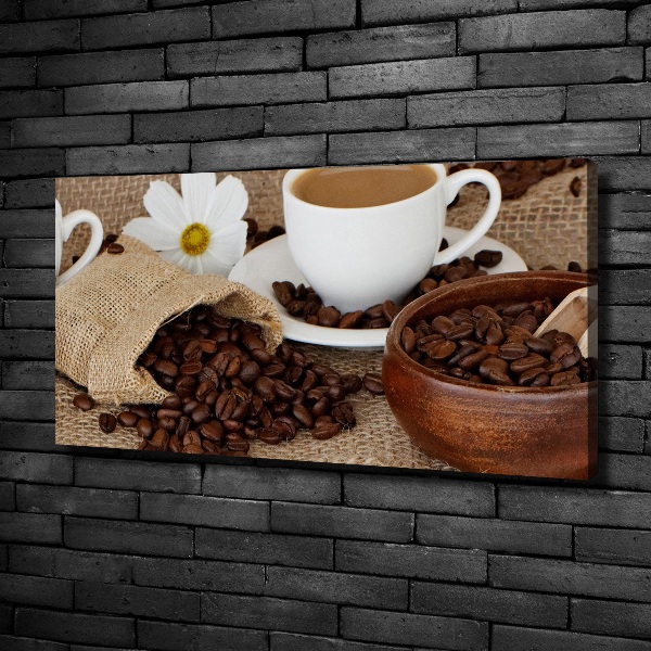 Canvas foto Koffie met melk