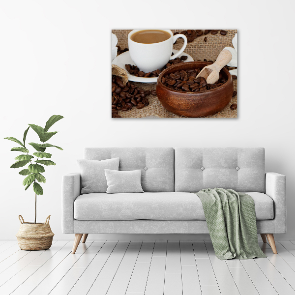 Canvas foto Koffie met melk