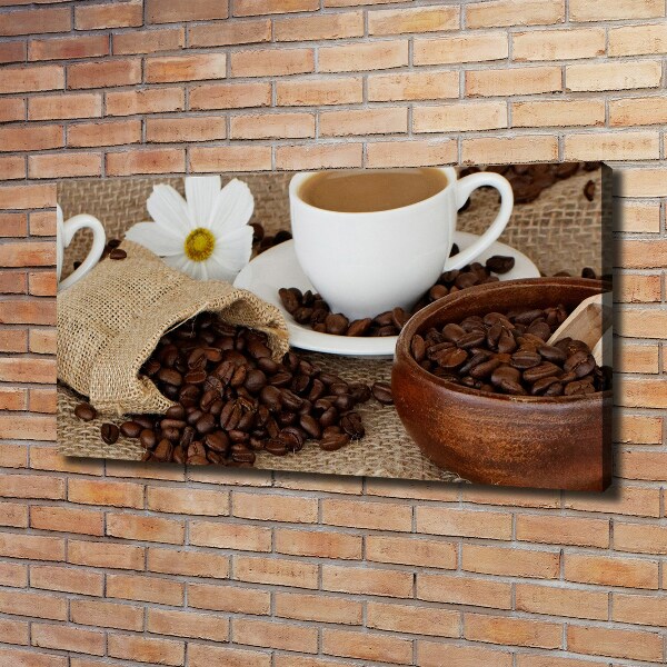Canvas foto Koffie met melk