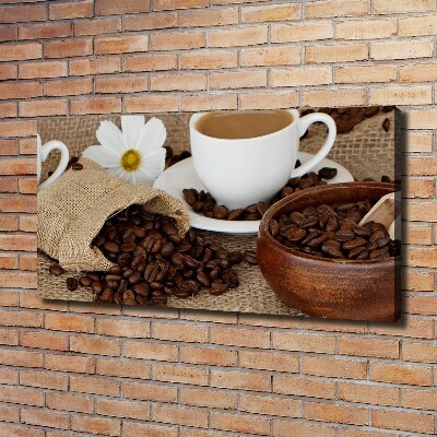 Canvas foto Koffie met melk