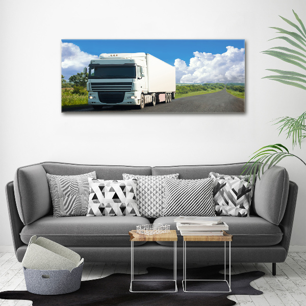 Foto canvas Witte vrachtwagen