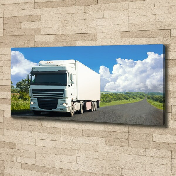 Foto canvas Witte vrachtwagen