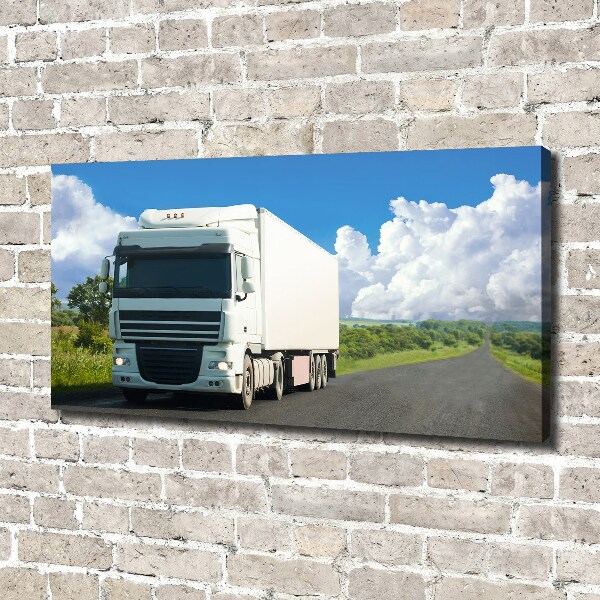 Foto canvas Witte vrachtwagen