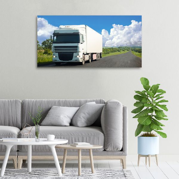Foto canvas Witte vrachtwagen
