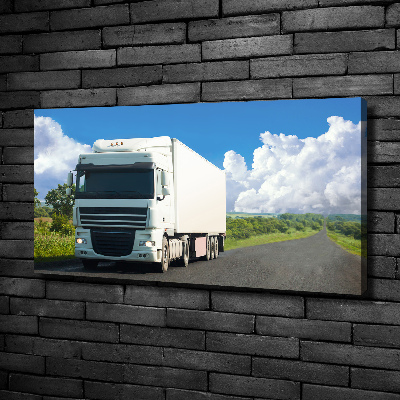 Foto canvas Witte vrachtwagen