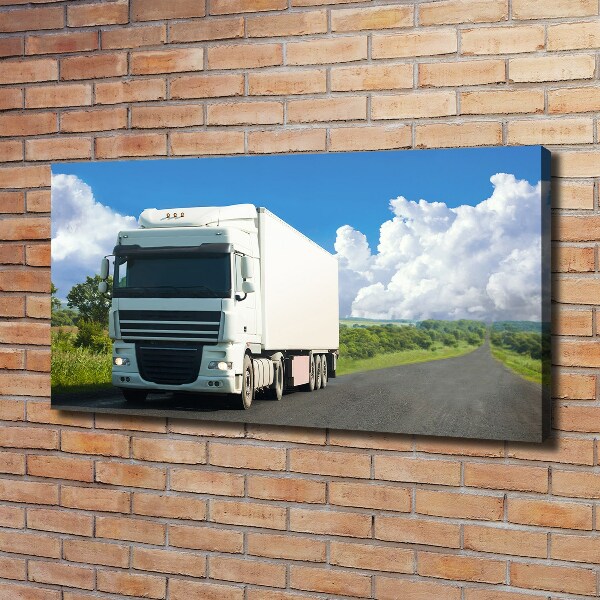 Foto canvas Witte vrachtwagen