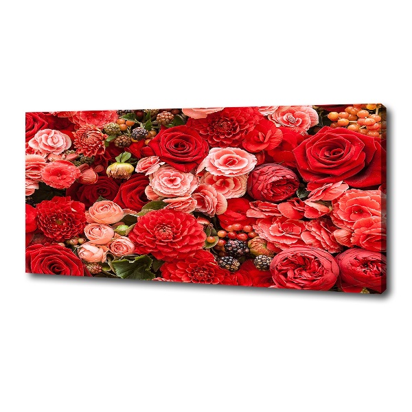 Canvas foto Rode bloemen