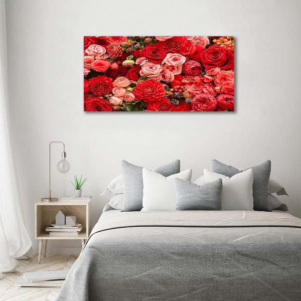 Canvas foto Rode bloemen
