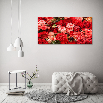Canvas foto Rode bloemen