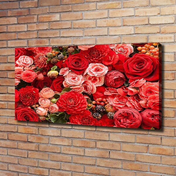 Canvas foto Rode bloemen