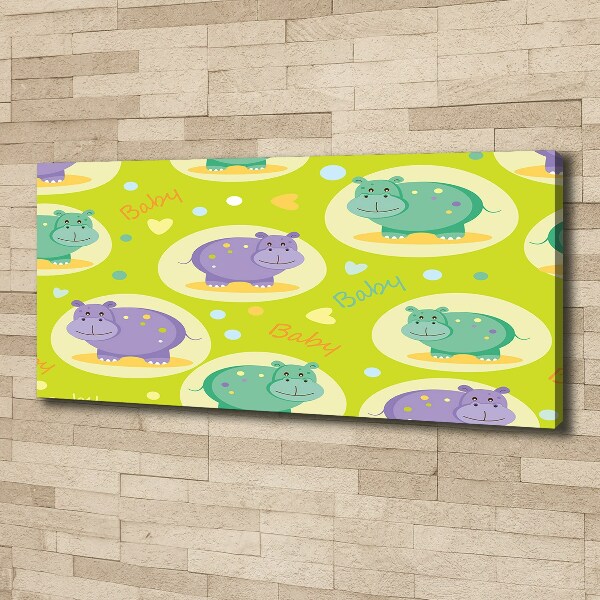 Foto canvas Nijlpaarden